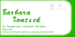 barbara kontsek business card